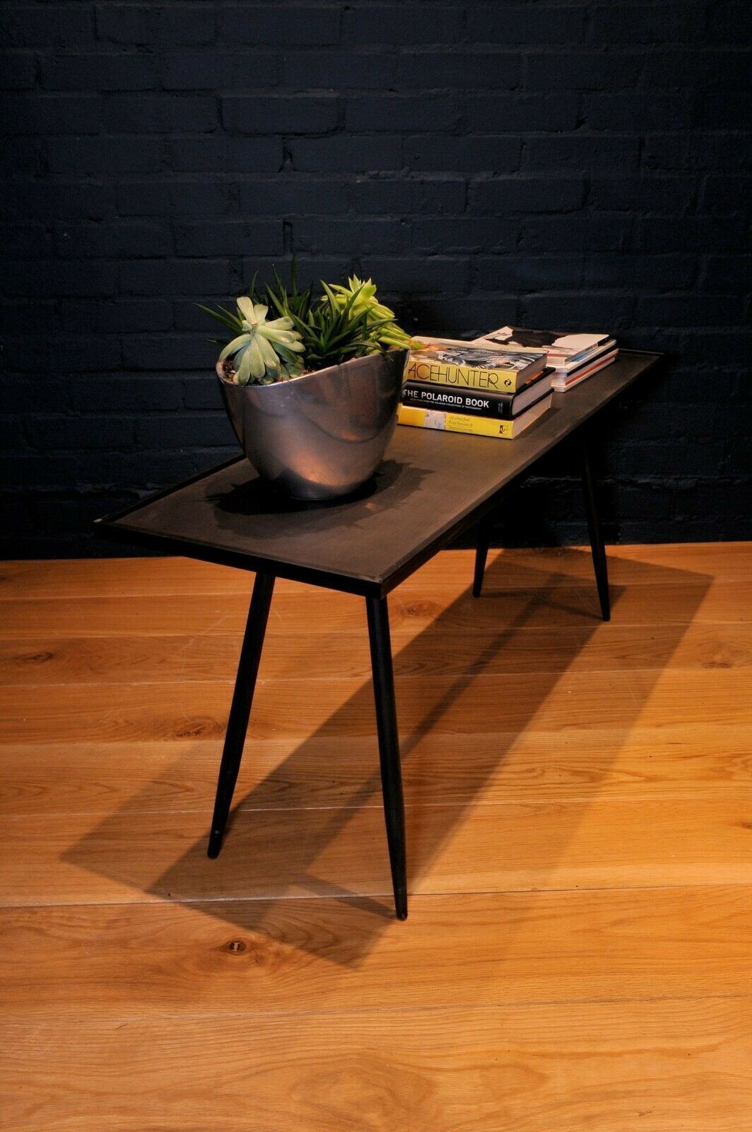 A Pair Of Industrial Coffee Tables Charcoal, Galvanised Metal Frame In A Brutalist Style. Ol photo Furniture
