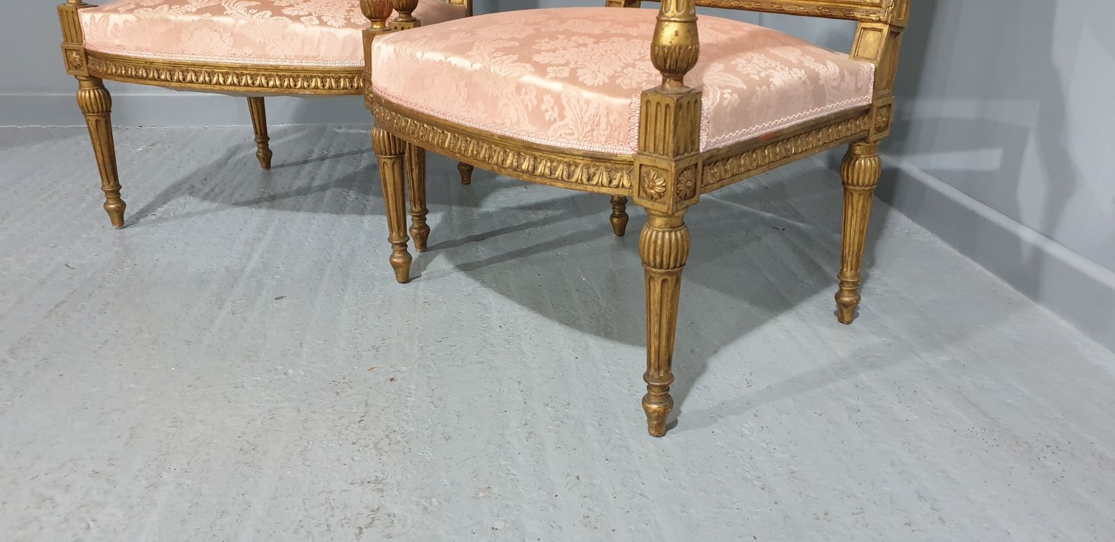 Superb Pair French Gilt Fauteuils Chairs photo 1295.0