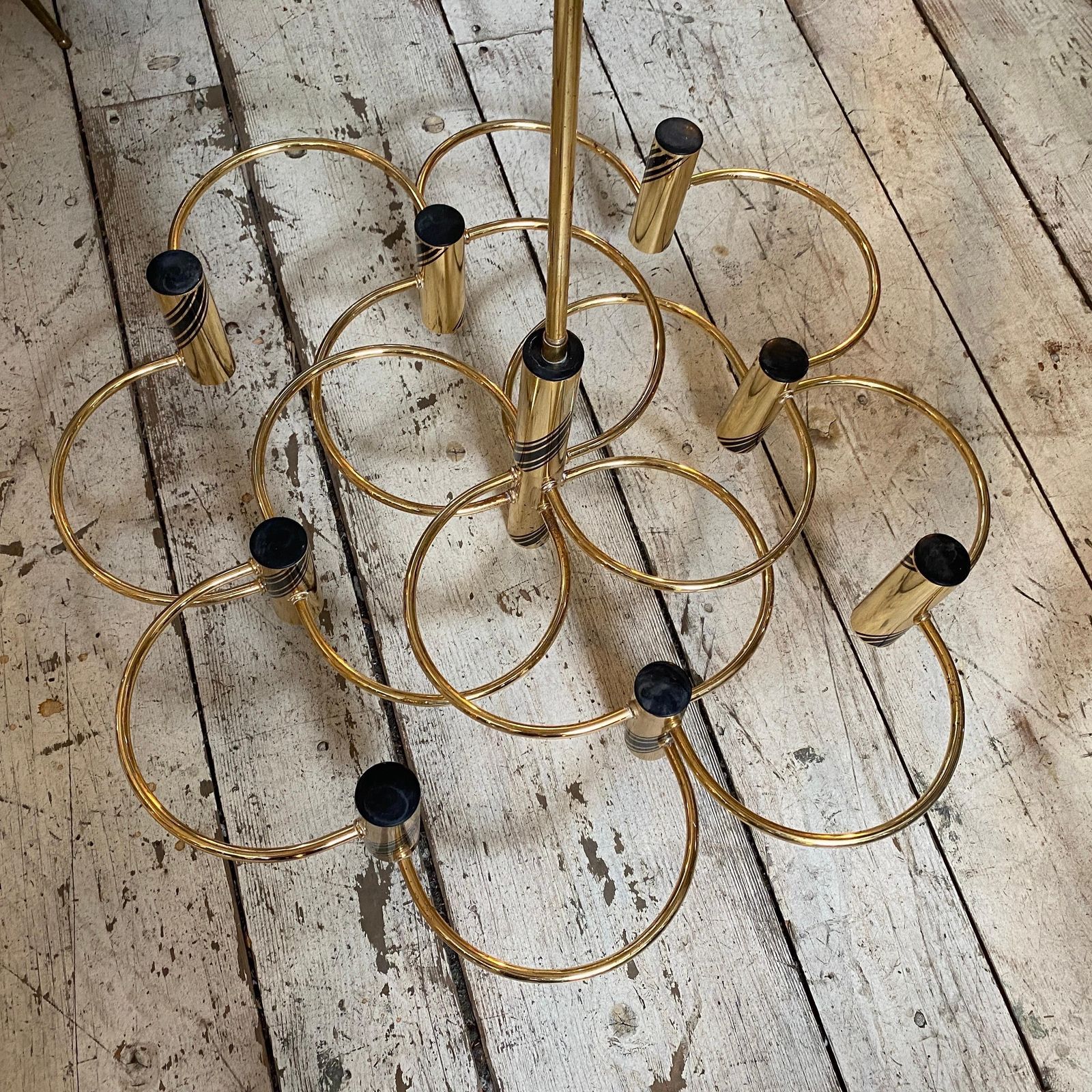 photo furniture 1970s Mid Century Modern Brass Italian Chandelier Or Ceiling Light By Sciolari