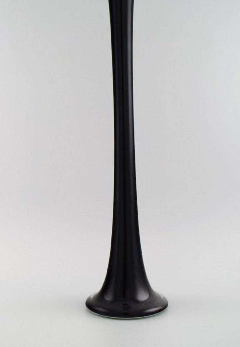 Colossal Murano Floor Vase In Black Mouth Blown Art Glass, Italian Design, 1980s photo buy