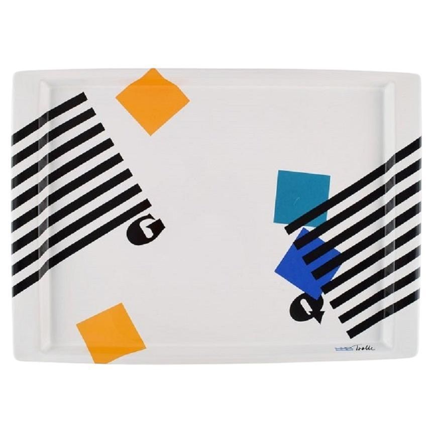 Anne Marie Trolle For Royal Copenhagen, Rare Collage Serving Tray, Late 20th C.