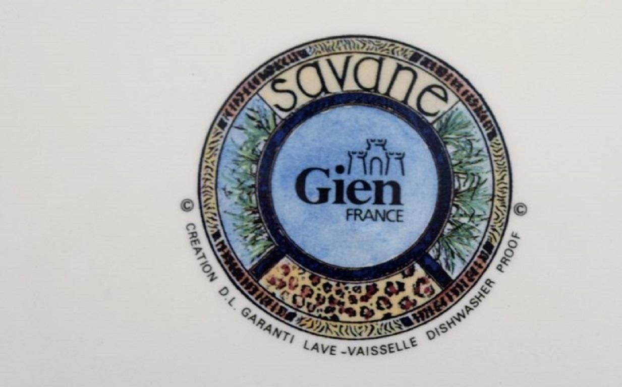 Gien, France, Large Savane Porcelain Dish With Hand Painted Rhinoceros photo Home Decor