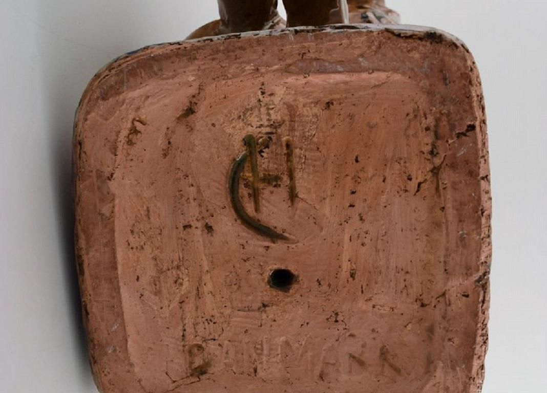 photo for sale Helge Christoffersen, Denmark, Unique Figure In Stoneware, Cats