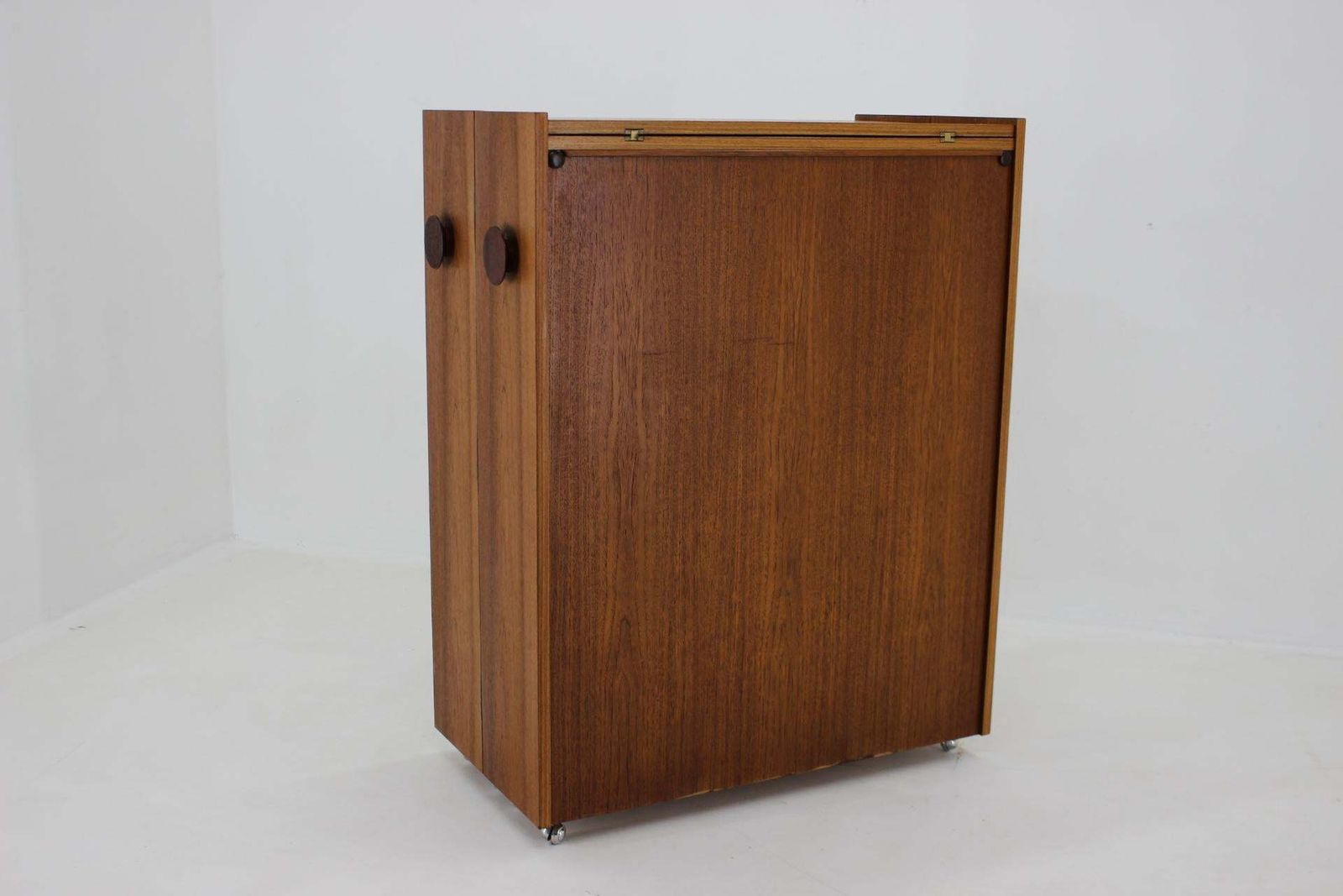 1960s Johannes Andersen Rare Teak Folding Bar Cabinet ,Denmark photo vintage