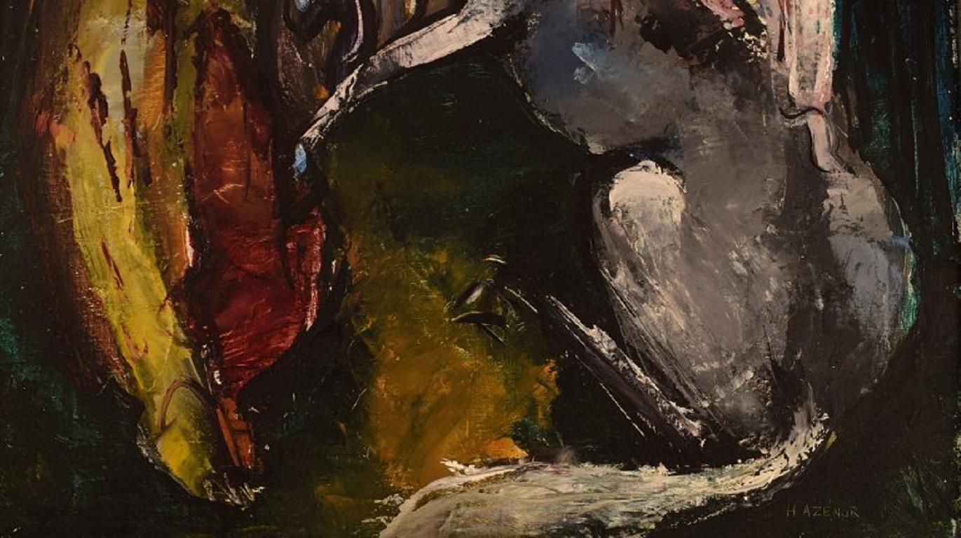 Hélène Azenor '1910 1999', French Artist, Oil On Canvas, Modern Circus Scene photo 578.0