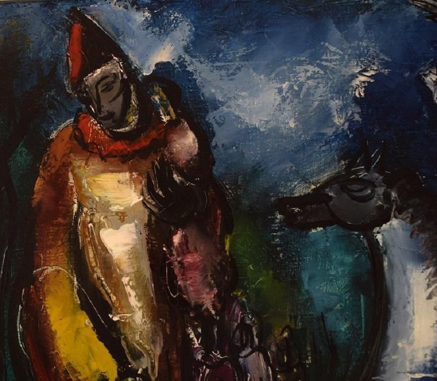 Hélène Azenor '1910 1999', French Artist, Oil On Canvas, Modern Circus Scene photo vinterior