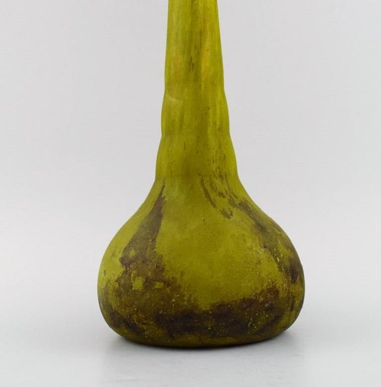 Daum Nancy, France, Colossal Art Nouveau Floor Vase In Green Matte Art Glass photo Home Decor