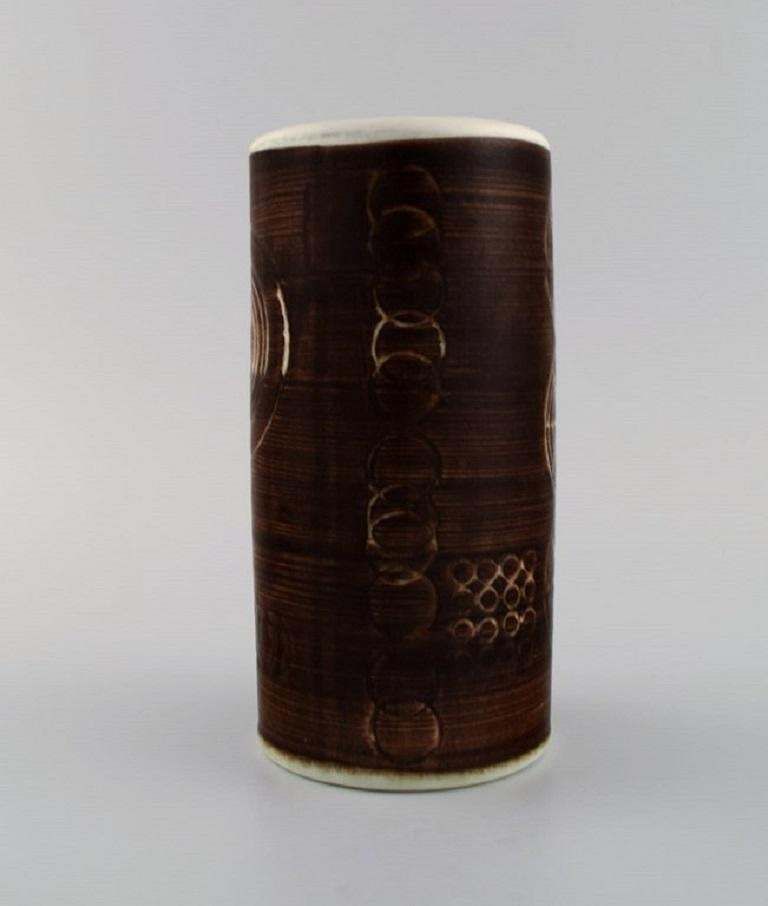 Olle Alberius For Rörstrand, Cylindrical Sarek Vase, 1960s/70s photo for sale