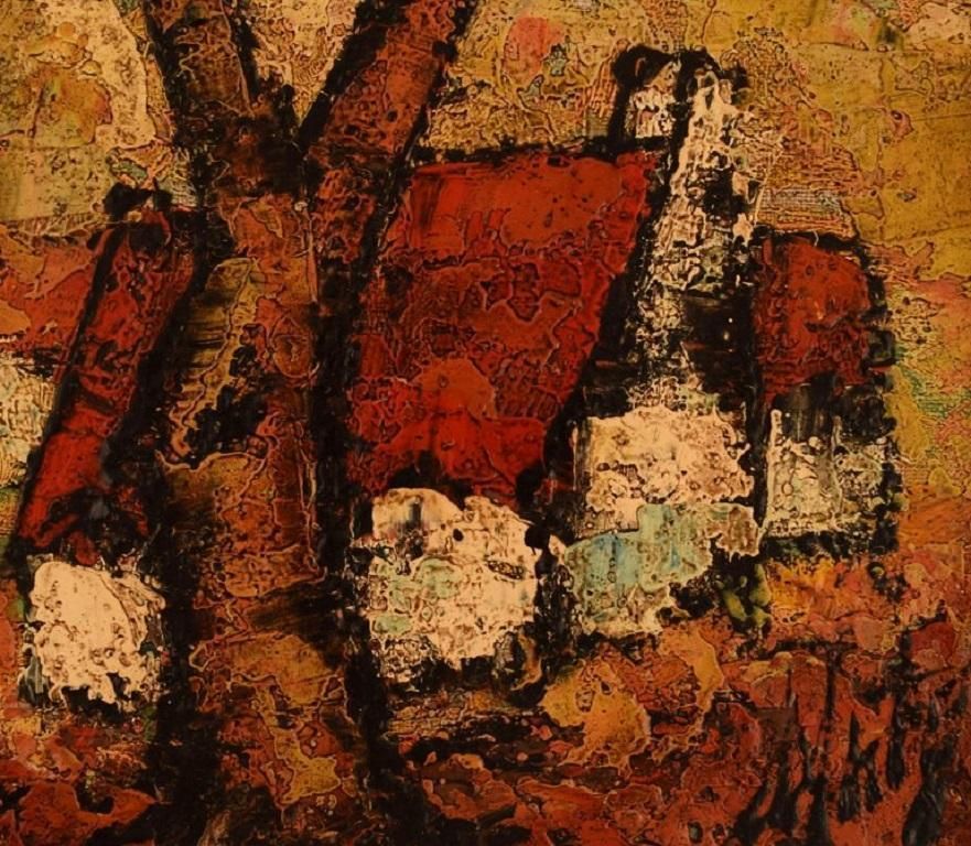 Henri Maurice D'anty (1910 1998). Oil On Canvas. Expressionist Landscape. photo for sale
