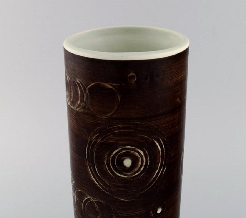 Olle Alberius For Rörstrand, Large Cylindrical Sarek Vase In Ceramics photo 301.0