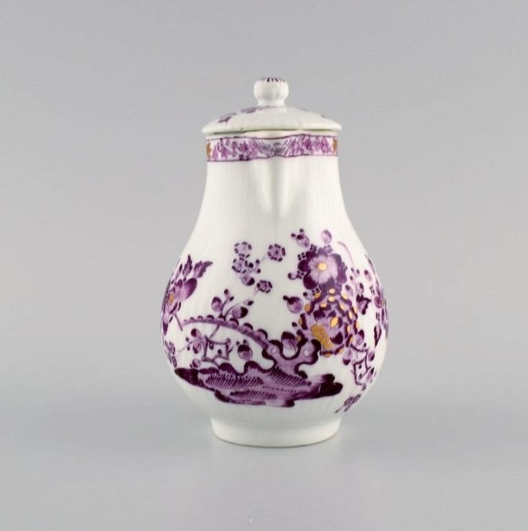 Antique And Rare Meissen Mocha Pot In Hand Painted Porcelain, Early 19th C photo furniture