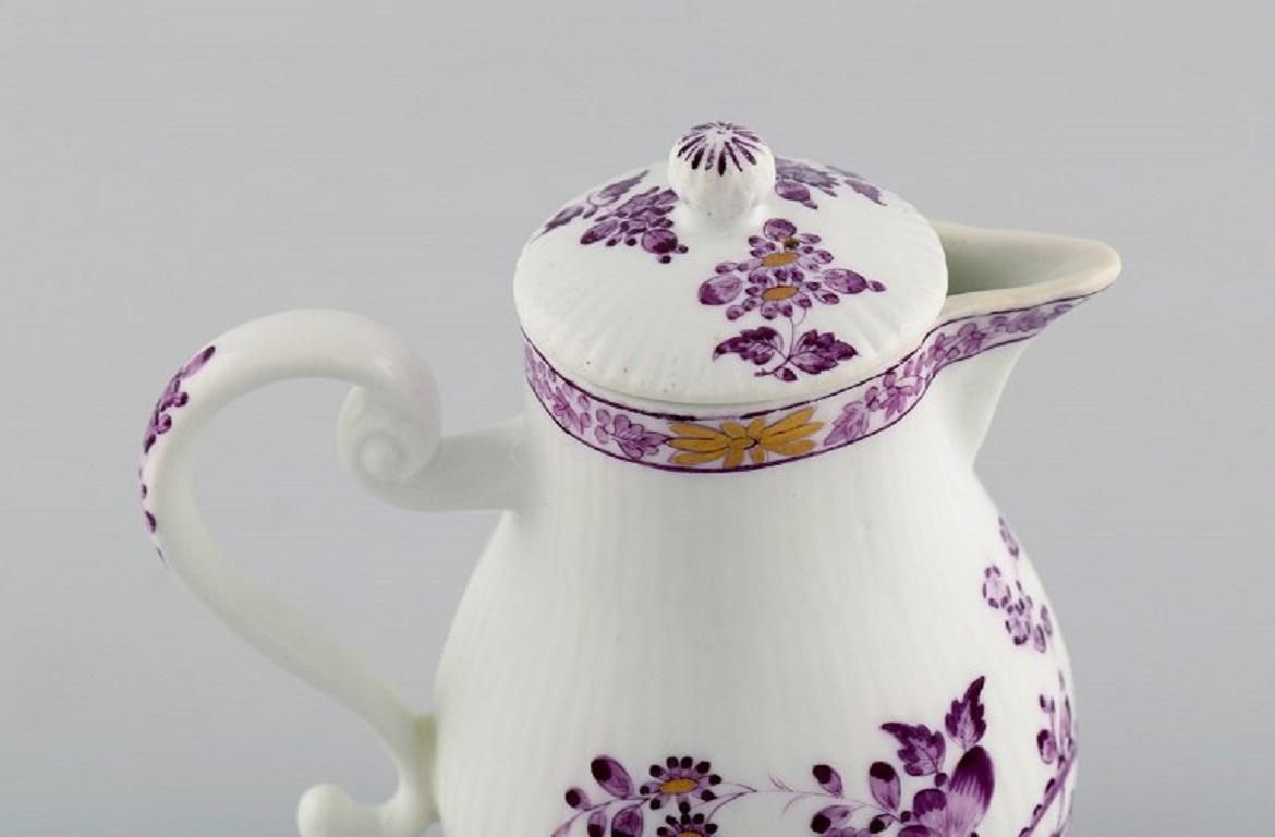 Antique And Rare Meissen Mocha Pot In Hand Painted Porcelain, Early 19th C photo Home Decor