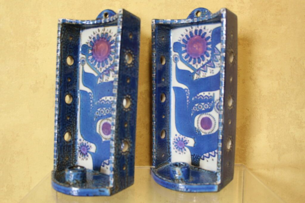 Pair Of Late 1960’s Royal Copenhagen Lustre Candle Holders By Berte Jessen photo 520.0