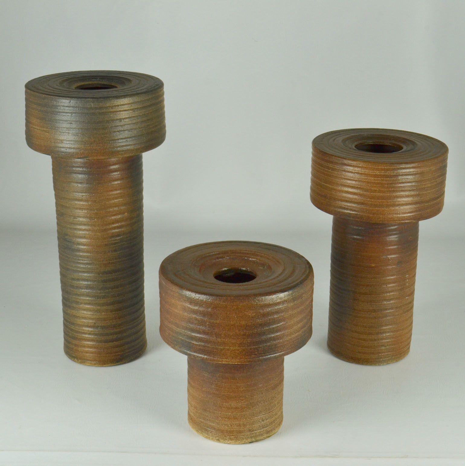 Set Of Treetall Cylinder Vases In Earth Tones photo vinterior