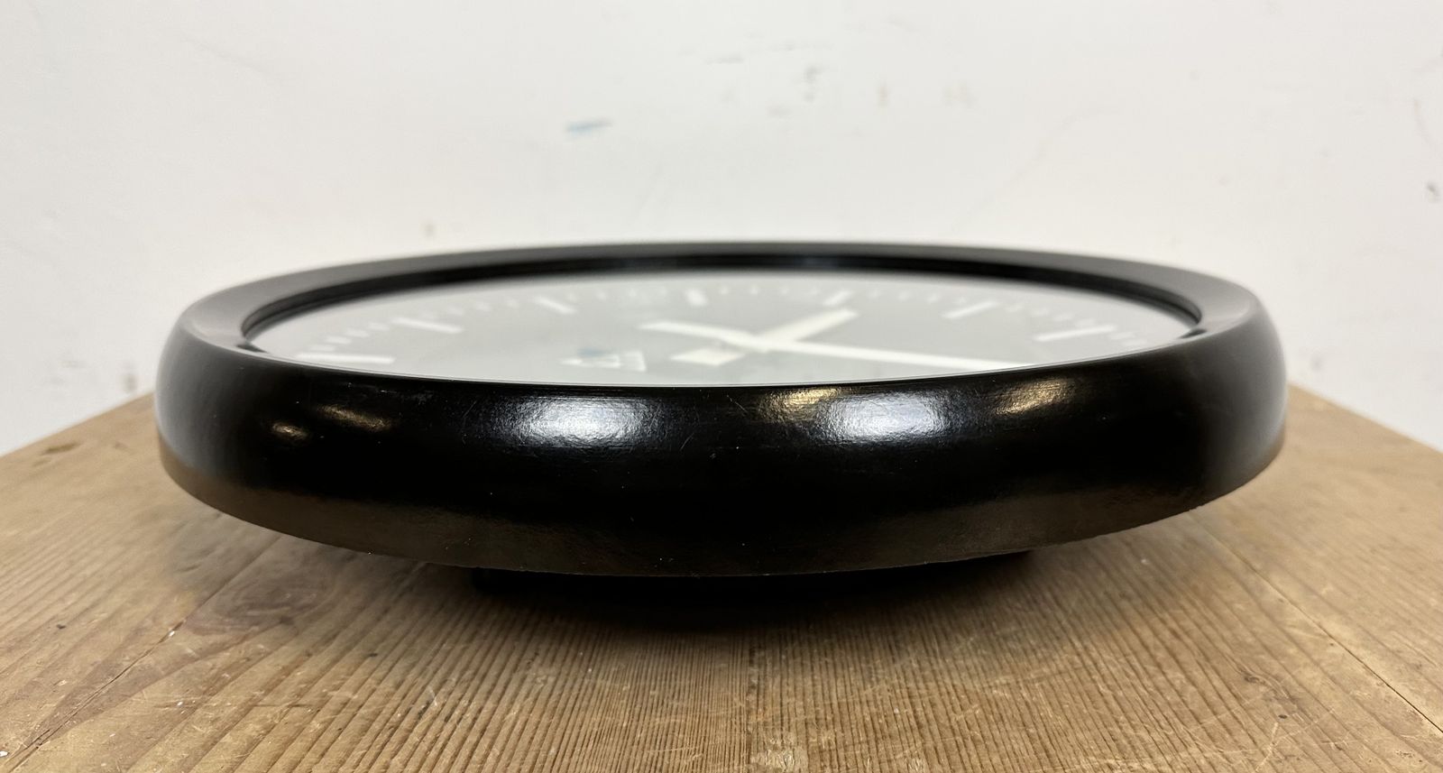 Industrial Bakelite Factory Wall Clock From Pragotron, 1970s, 2x photo for sale