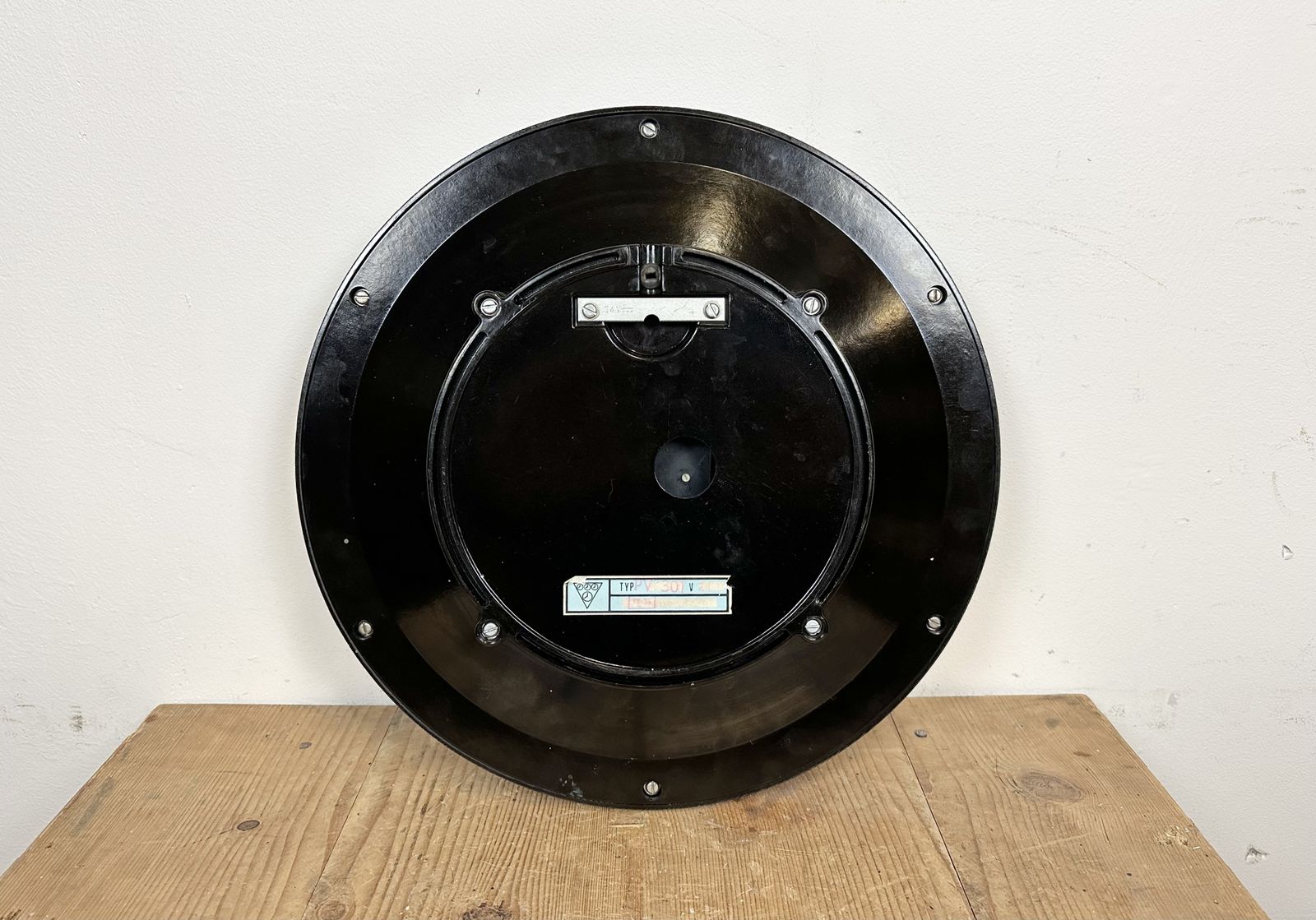 Industrial Bakelite Factory Wall Clock From Pragotron, 1970s, 2x photo Home Decor