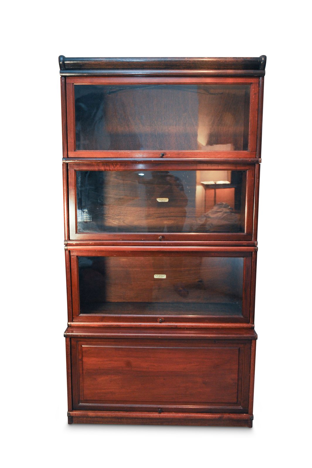 Globe Wernicke Four Tier Glazed Sectional / Modular / Barrister's Bookcase 1920's Ol
