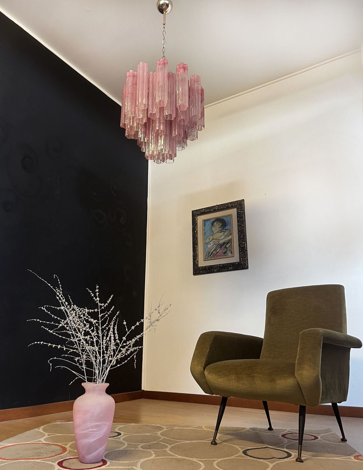 Fantastic Glass Tube Chandelier   36 Albaster Pink Glasses photo vinterior