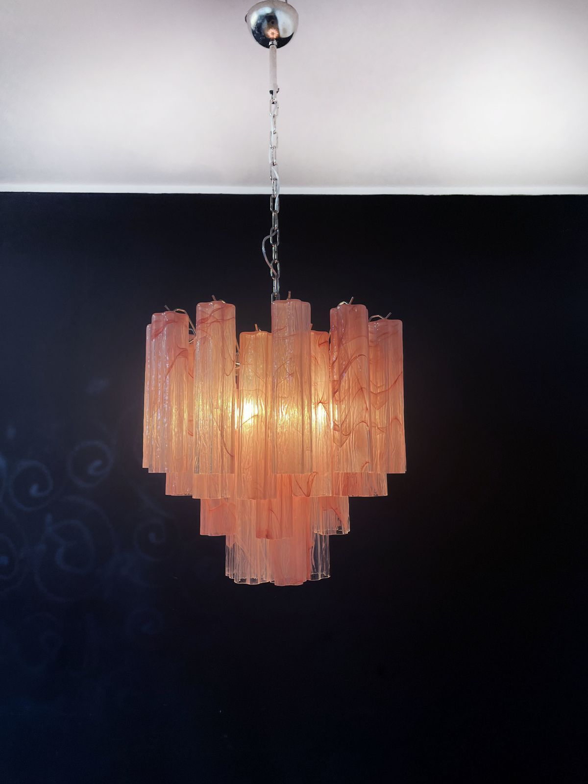 photo for sale Fantastic Glass Tube Chandelier   36 Albaster Pink Glasses