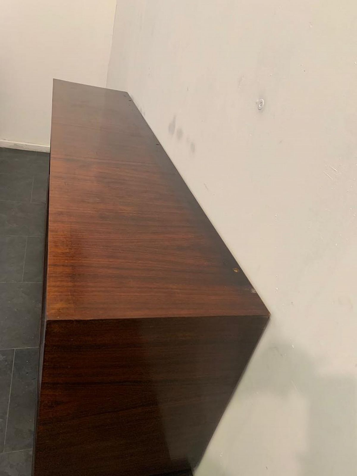 Credenza With Mirror In Rosewood & Maple With Green Aniline Futurist Handles, 1930s, Set Of 2 photo buy