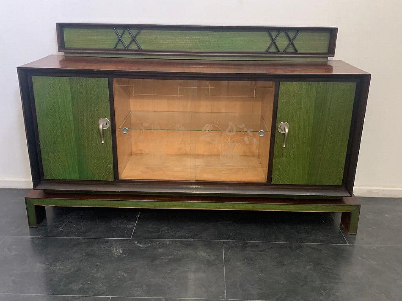 Sideboard In Art Deco Style In Green Rosewood, 1940s photo furniture