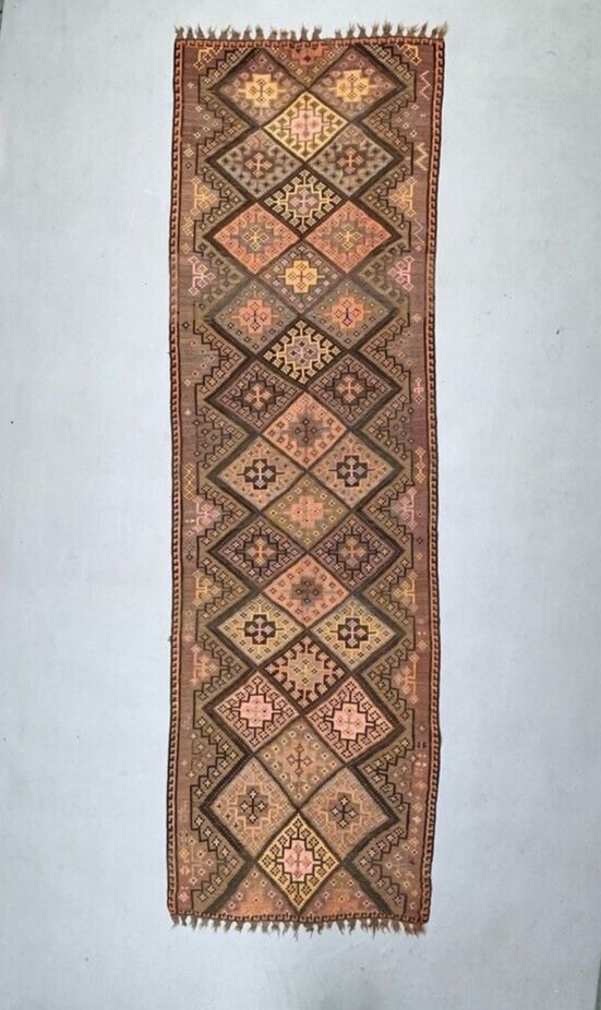 Large Vintage Turkish Kilim Rug Wool Kelim