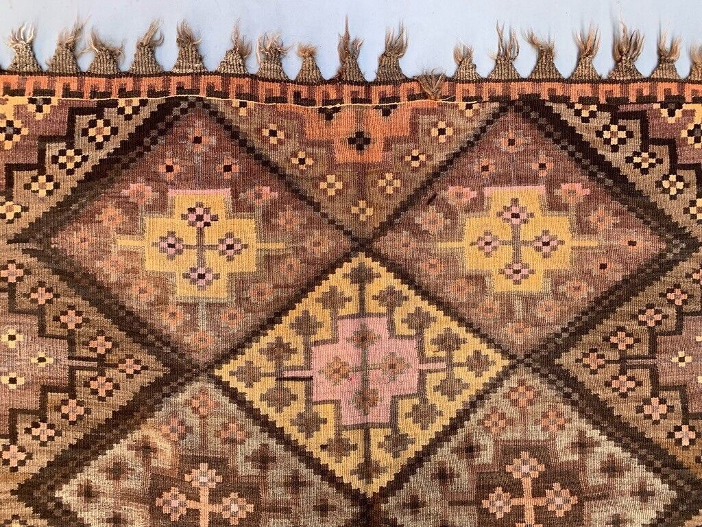 Textiles Large Vintage Turkish Kilim Rug Wool Kelim photo