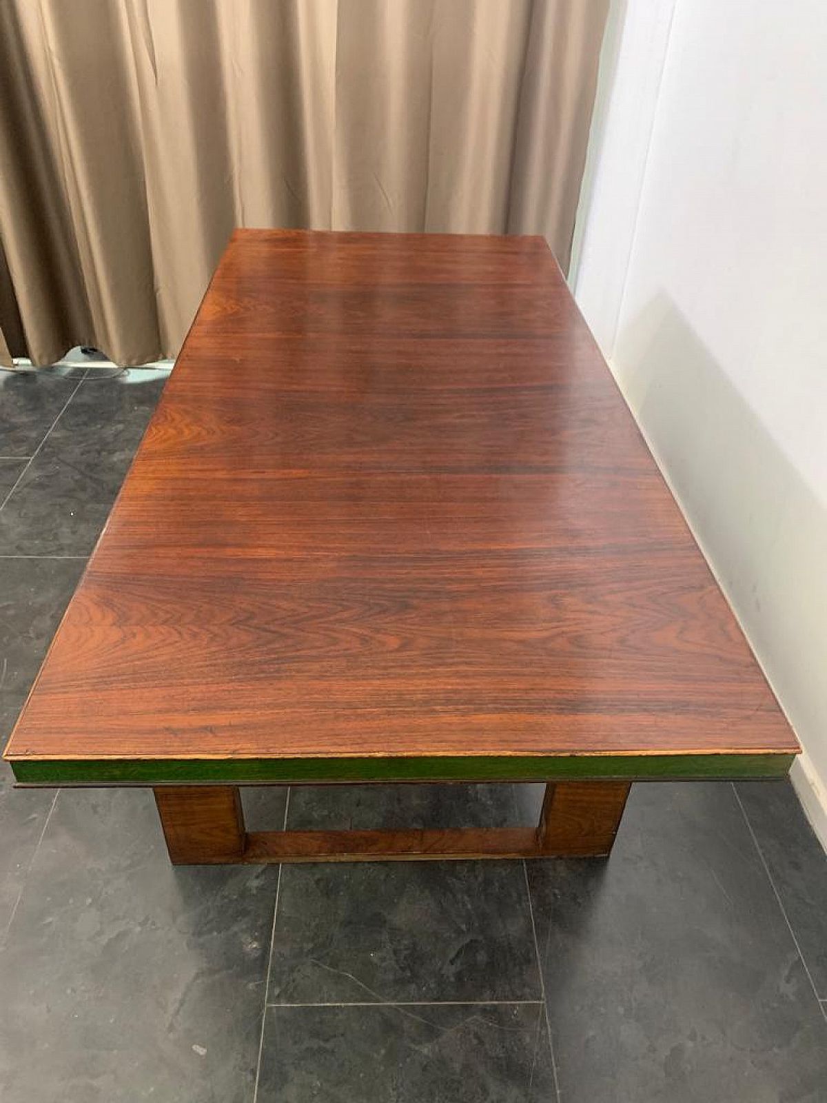 Table In Art Deco Style In Rosewood And Green Maple, 1940s photo vinterior