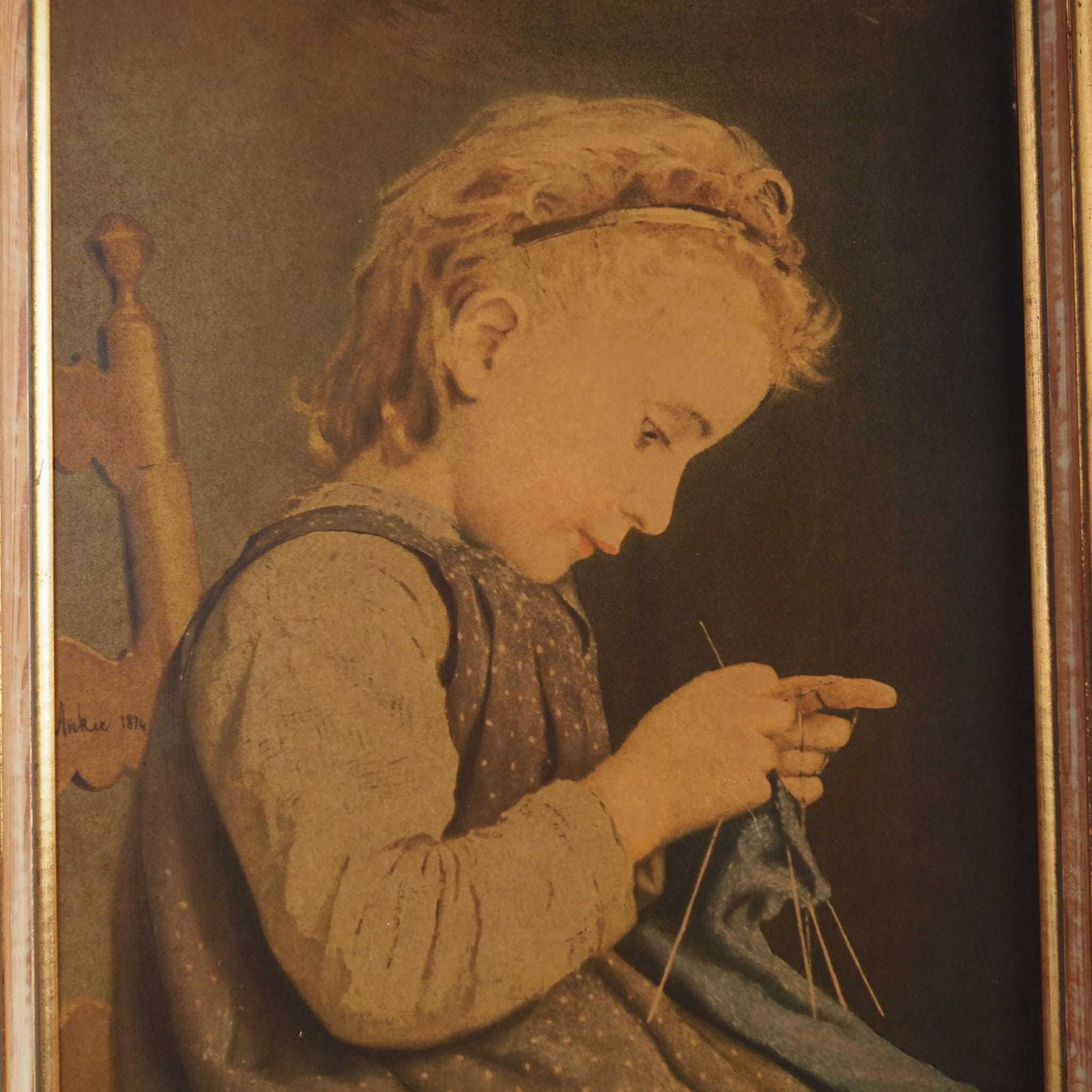 Schilderij „The Portrait Of The Girl", Scandinavian Design, 19e Eeuw, Door Albert Anker photo for sale