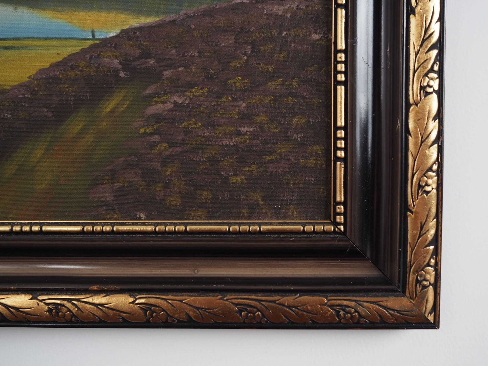 Painting „The Landscape With Hills”, Scandinavian Design, 1970s, By V. Kier photo vintage