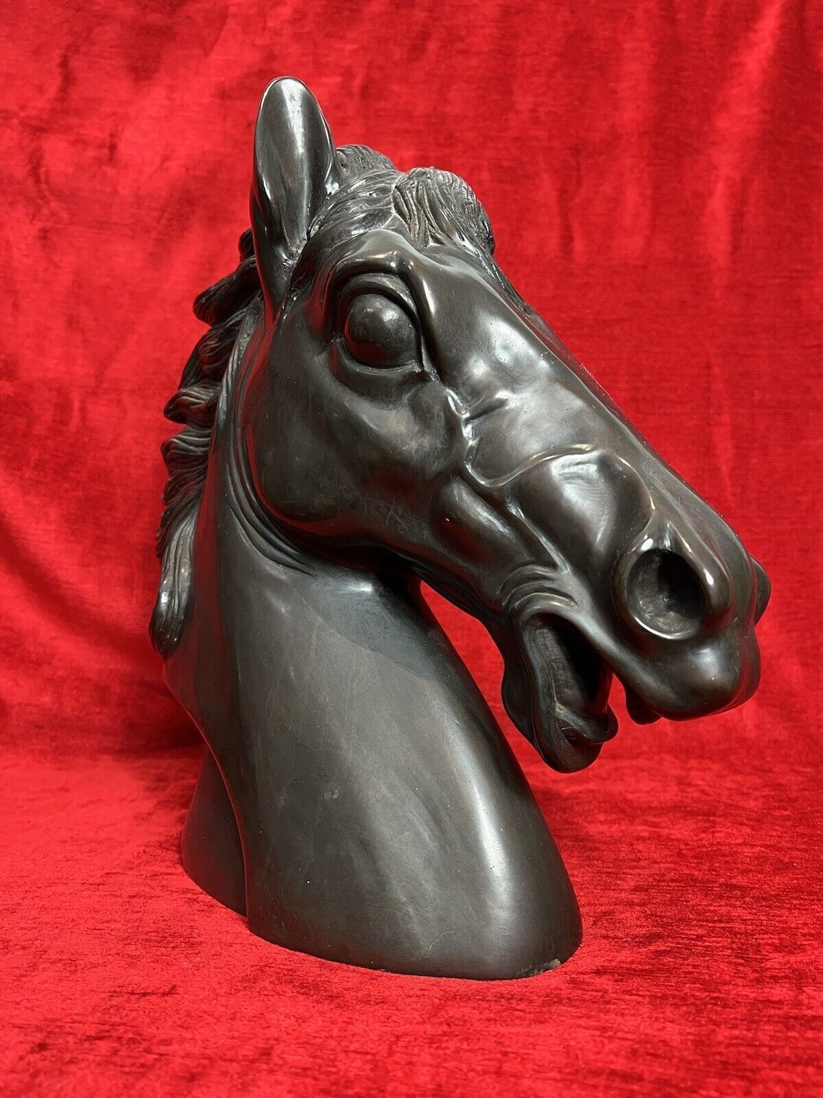 Early 20th Century Large Bronze Horse Head Showpiece photo 650.0
