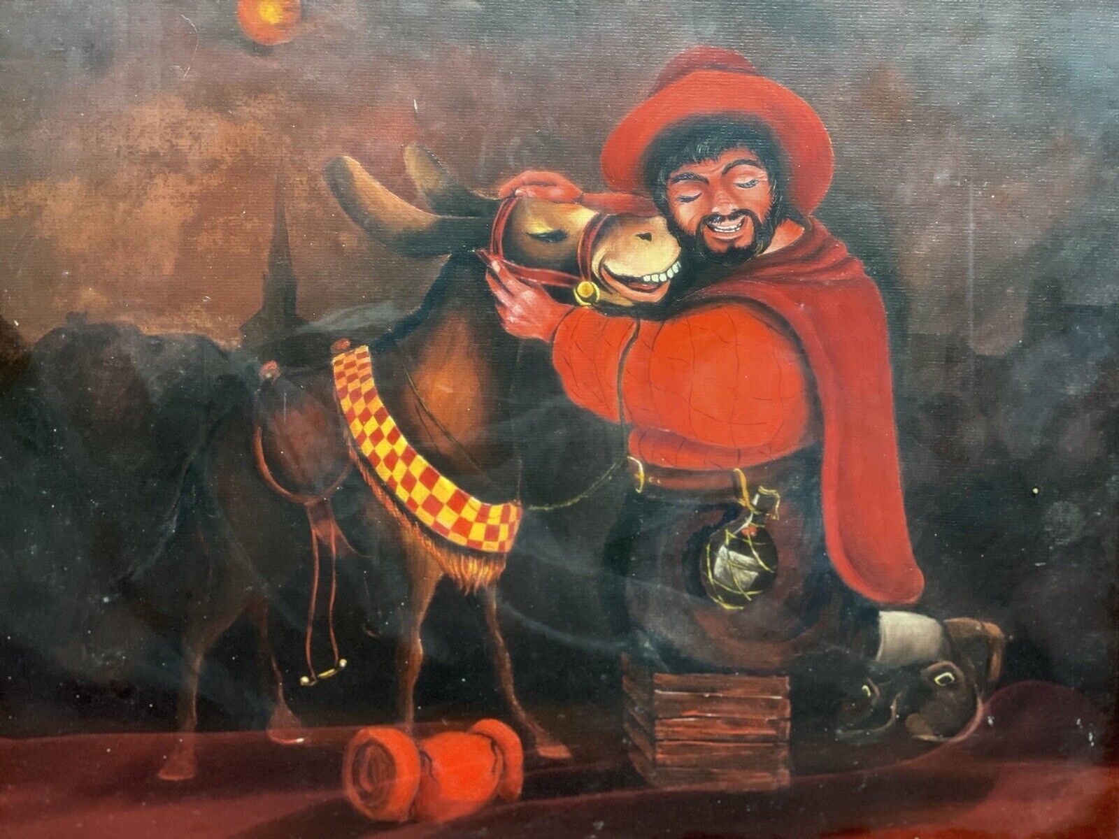 20th Century Fine Art Martin Trainer Oil Painting Of Matador With Mule photo furniture