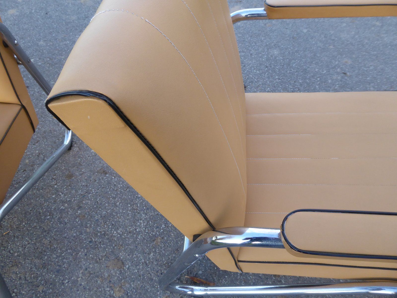 Vintage Tubular Steel Armchairs 1950s  Set Of 2 photo vintage