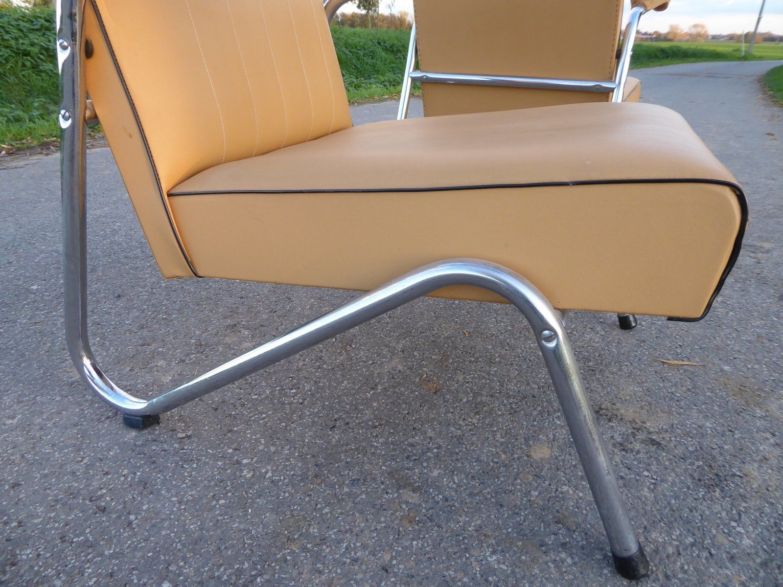 973.4 Vintage Tubular Steel Armchairs 1950s  Set Of 2 photo