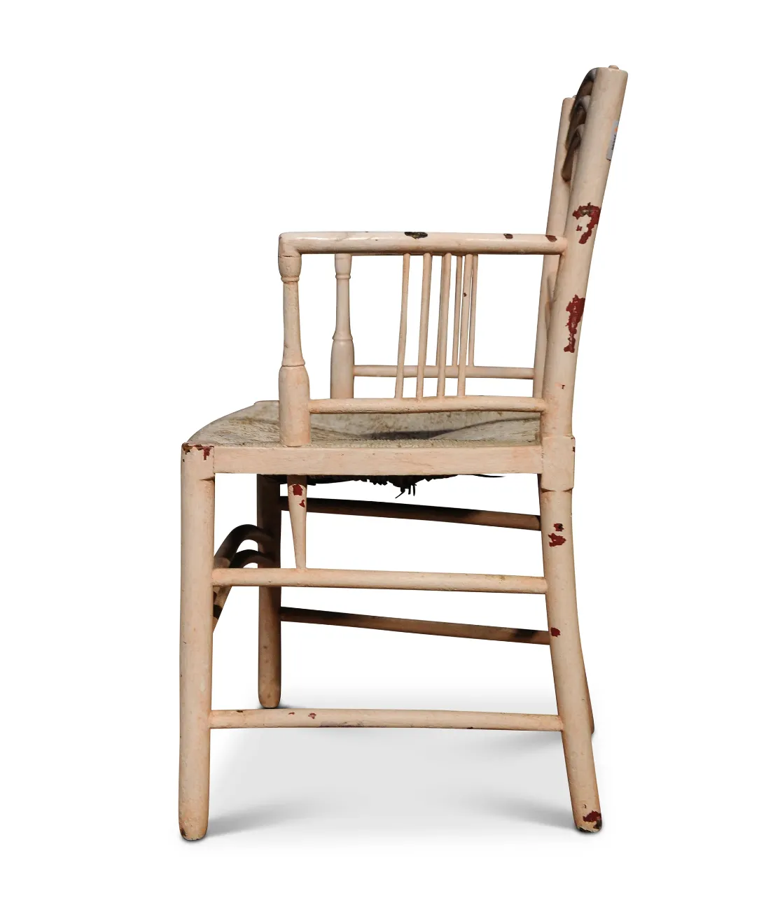 Arts And Crafts Painted Sussex Armchair With Rush Seat Heaps Of Charm And Patina 1900's Ol photo Furniture