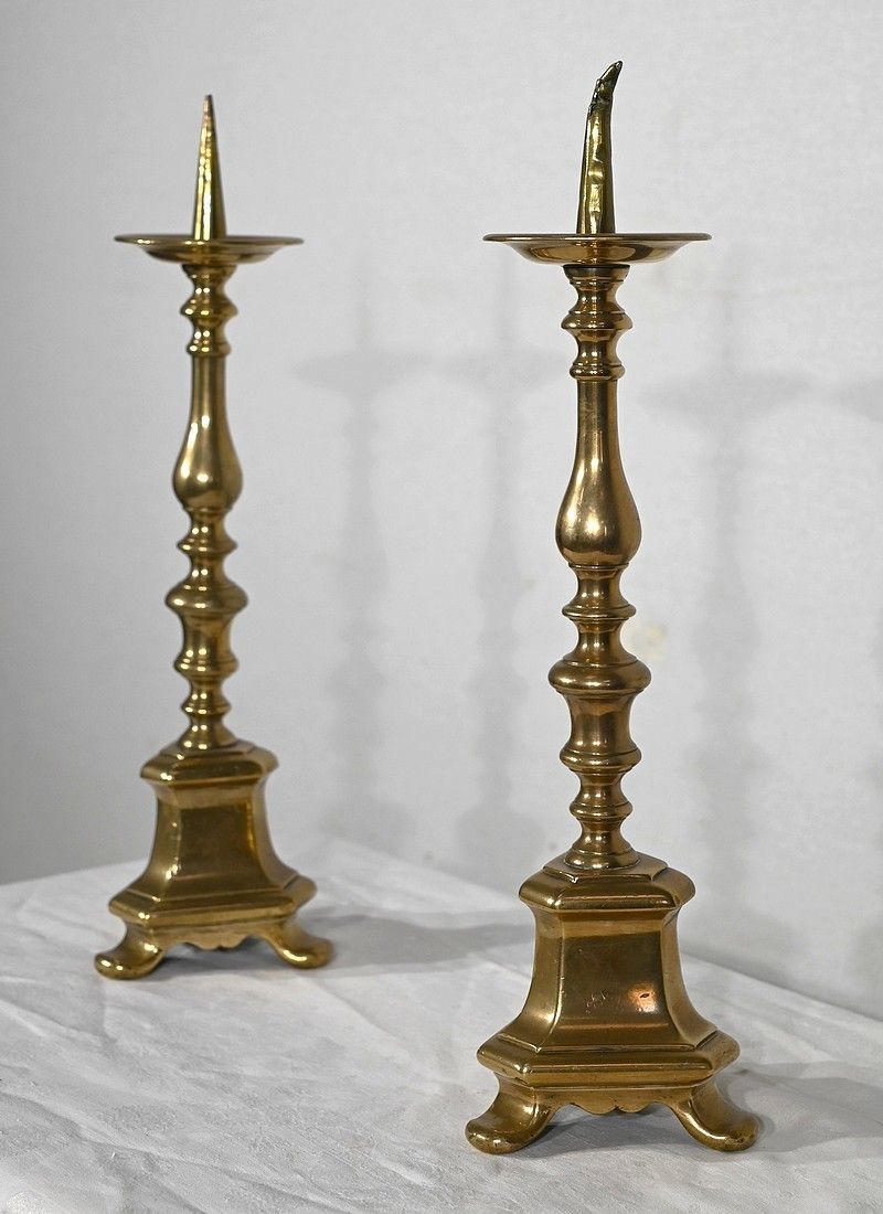 Pair Of Candlesticks In Gilt Bronze Mid 19th Century photo Home Decor