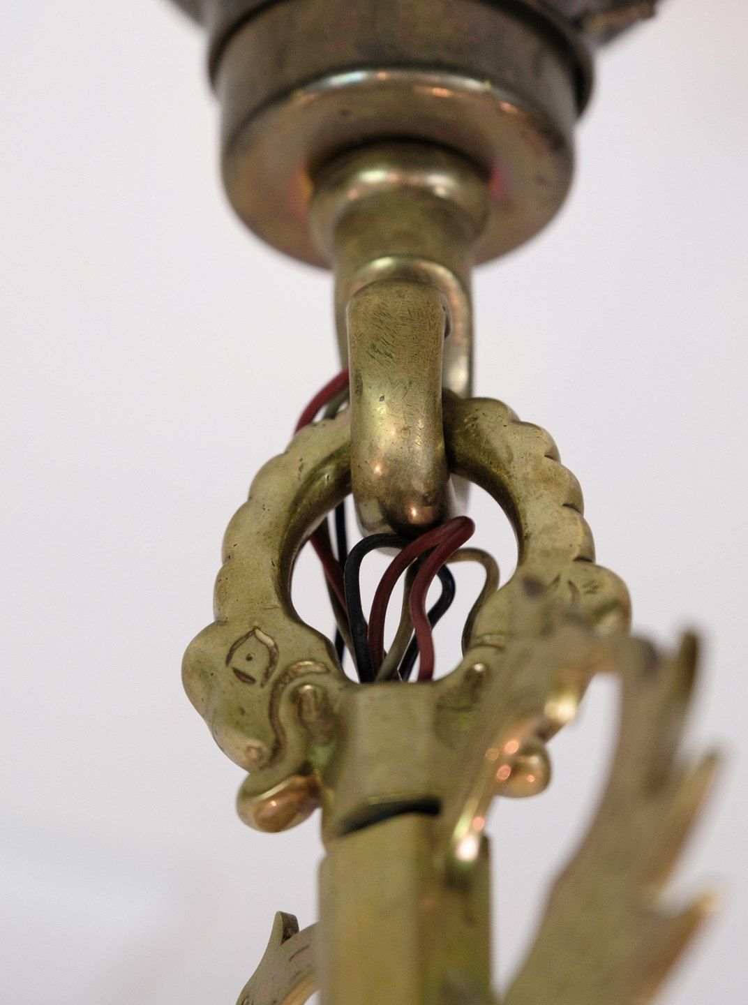 Church Chandelier With Eight Arms In Brass From 1920s photo vintage