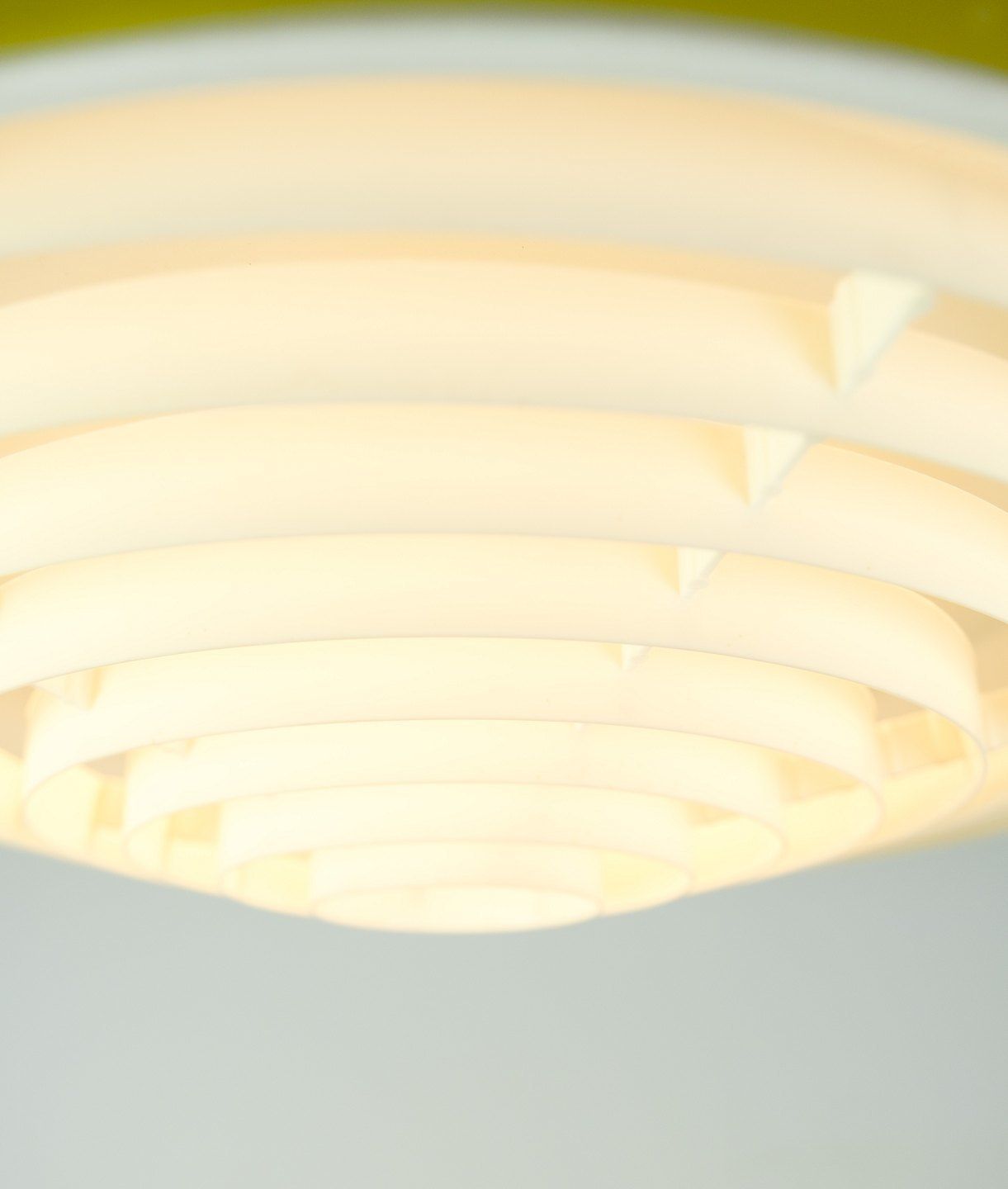 Stockholm Pendant Yellow Lacquer  Opal Glass By Louis Poulsen From 1960s. photo for sale