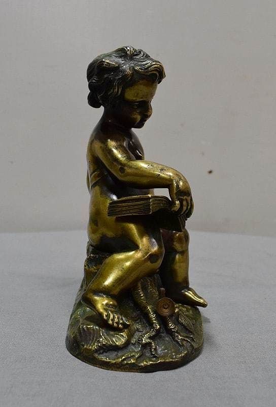photo furniture Bronze Child Musician   Late 19th Century