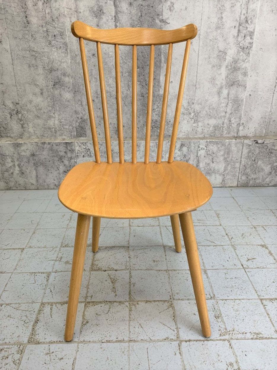 Set Of 6 Wooden Menuet Baumann Bistro Dining Chairs photo for sale