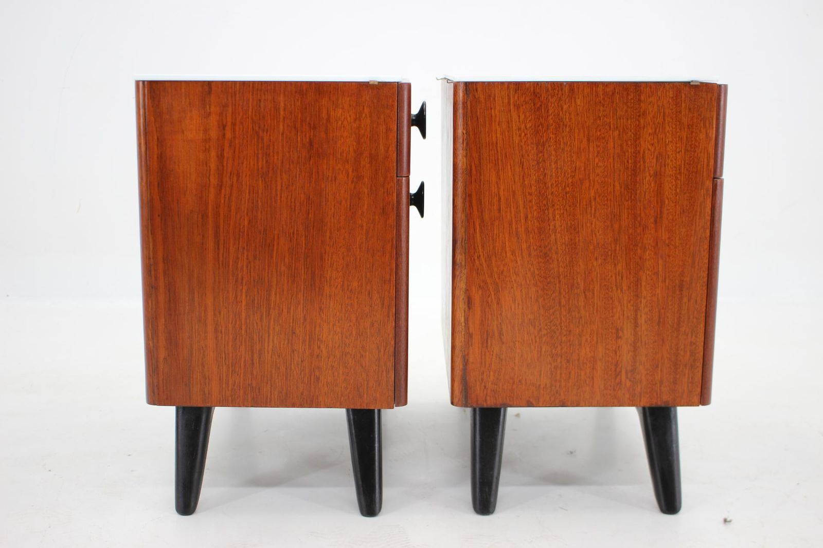 1950s Jindrich Halabala Mahogany Bedside Tables ,Czechoslovakia photo vinterior