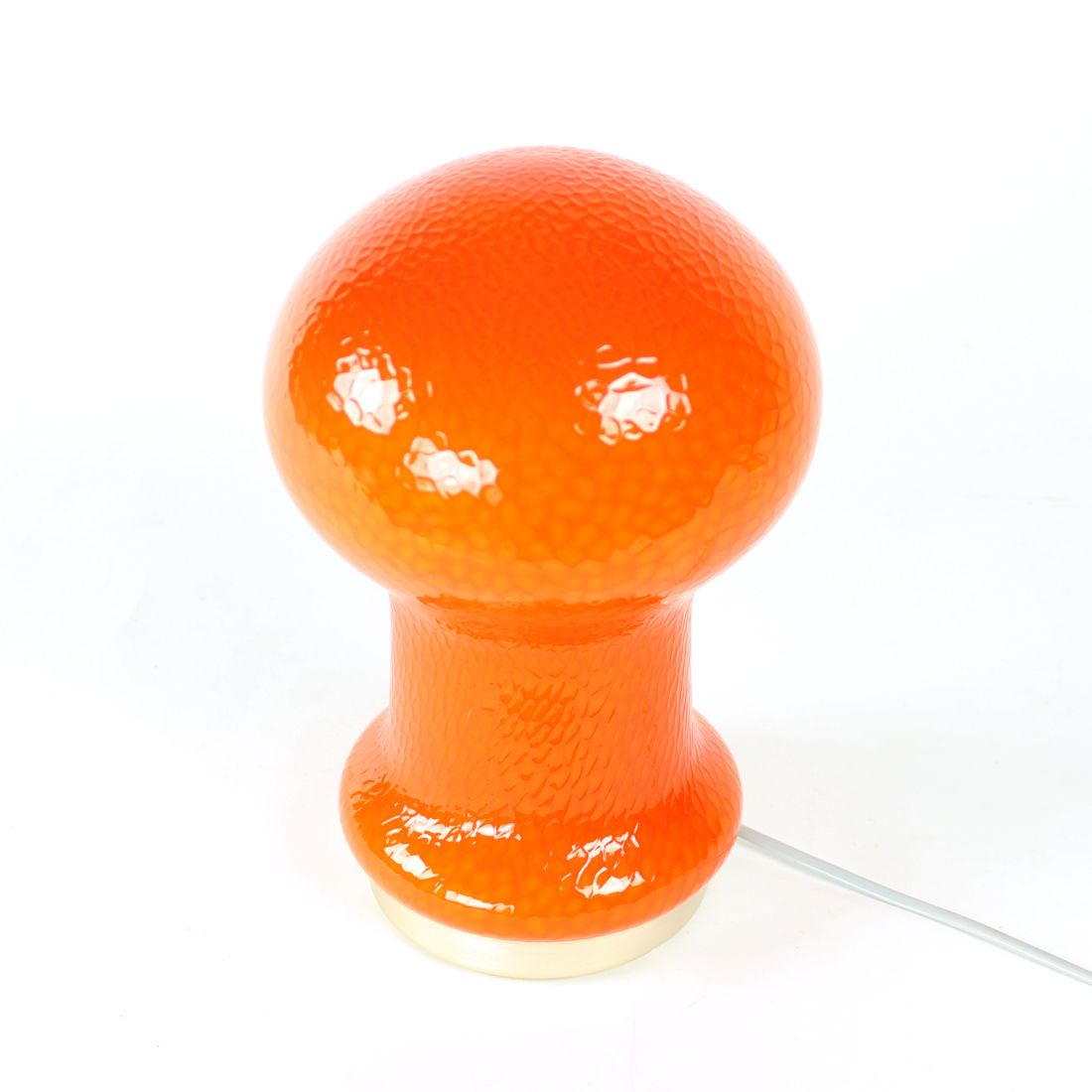 Mid Century Table Lamp In Orange Opaline Glass By Stefan Tabery, Opp Jihlava, 1960s photo vintage