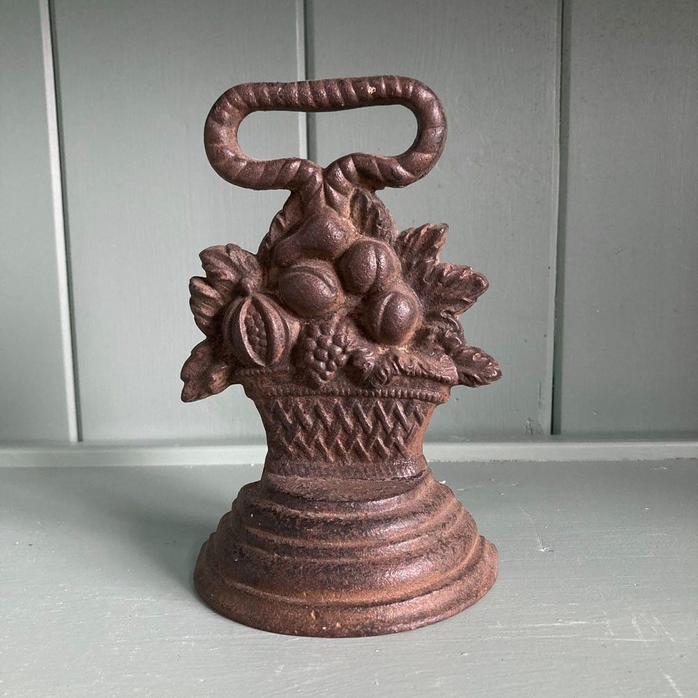 Victorian Cast Iron Door Stop   'Fruit Basket'