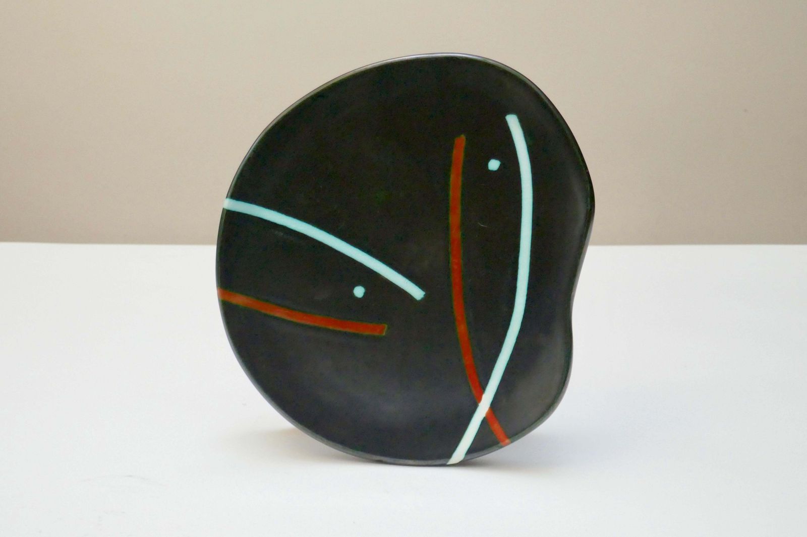 Home Decor Free Form Surrealist Black Ceramic Dishes/Plaques By Peter Orlando, France,1960s photo