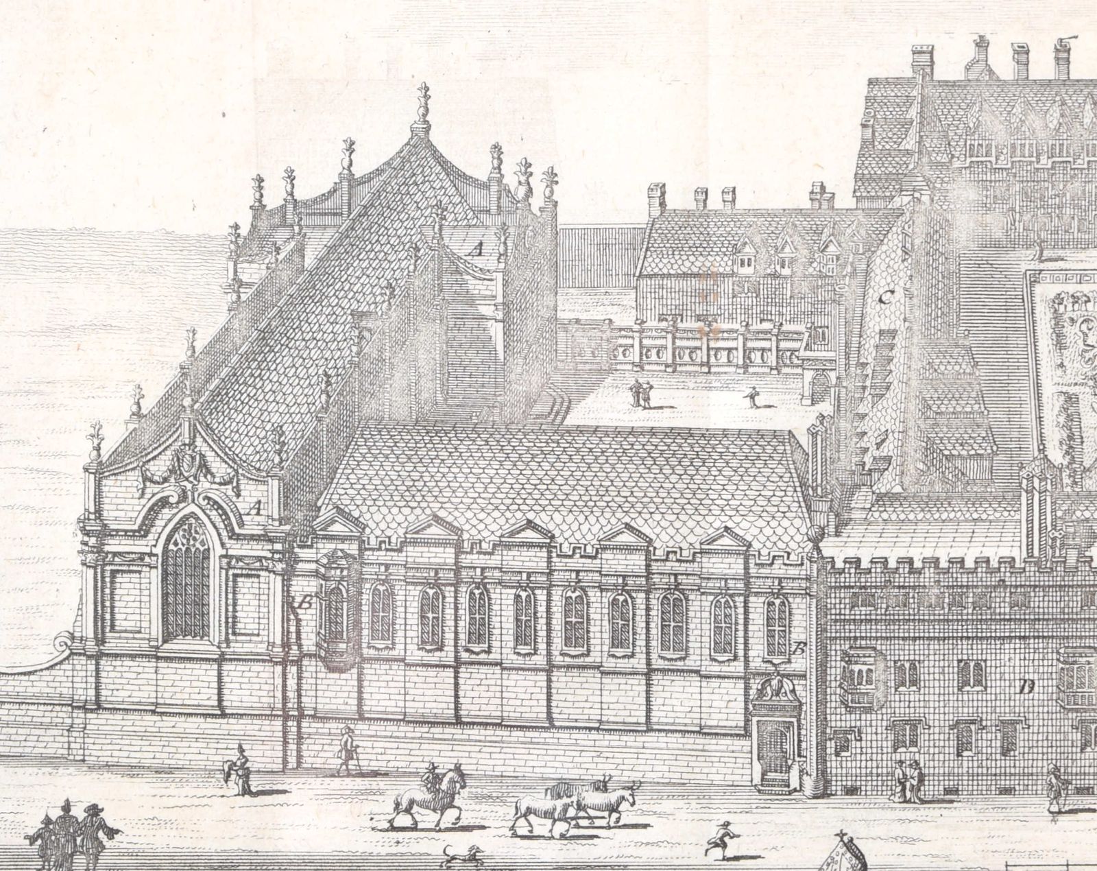 Brasenose College, Oxford 1727 Engraving By Pieter Van Der Aa After David Loggan photo for sale