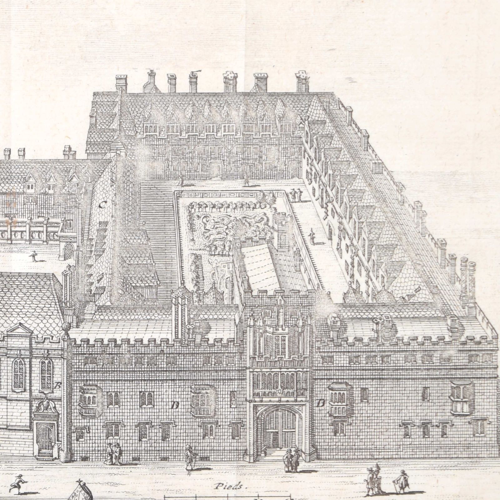 Brasenose College, Oxford 1727 Engraving By Pieter Van Der Aa After David Loggan photo Art