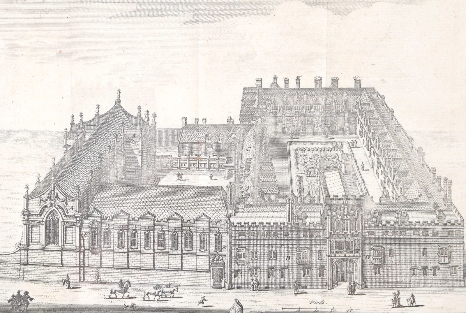 Brasenose College, Oxford 1727 Engraving By Pieter Van Der Aa After David Loggan photo 280.0
