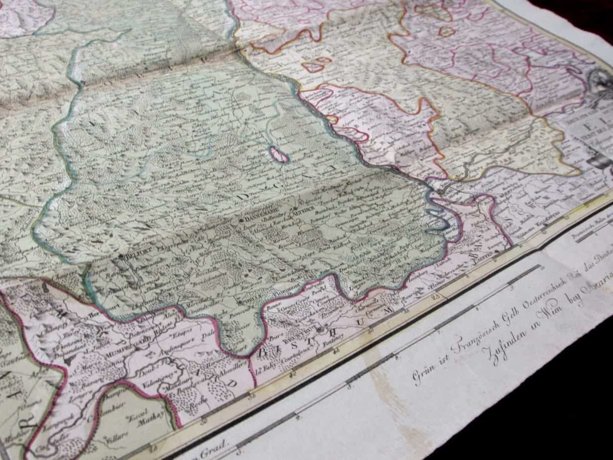 Neueste Und Volstaendige Karte Von Gantz Elsas Rare Map Alsace photo for sale