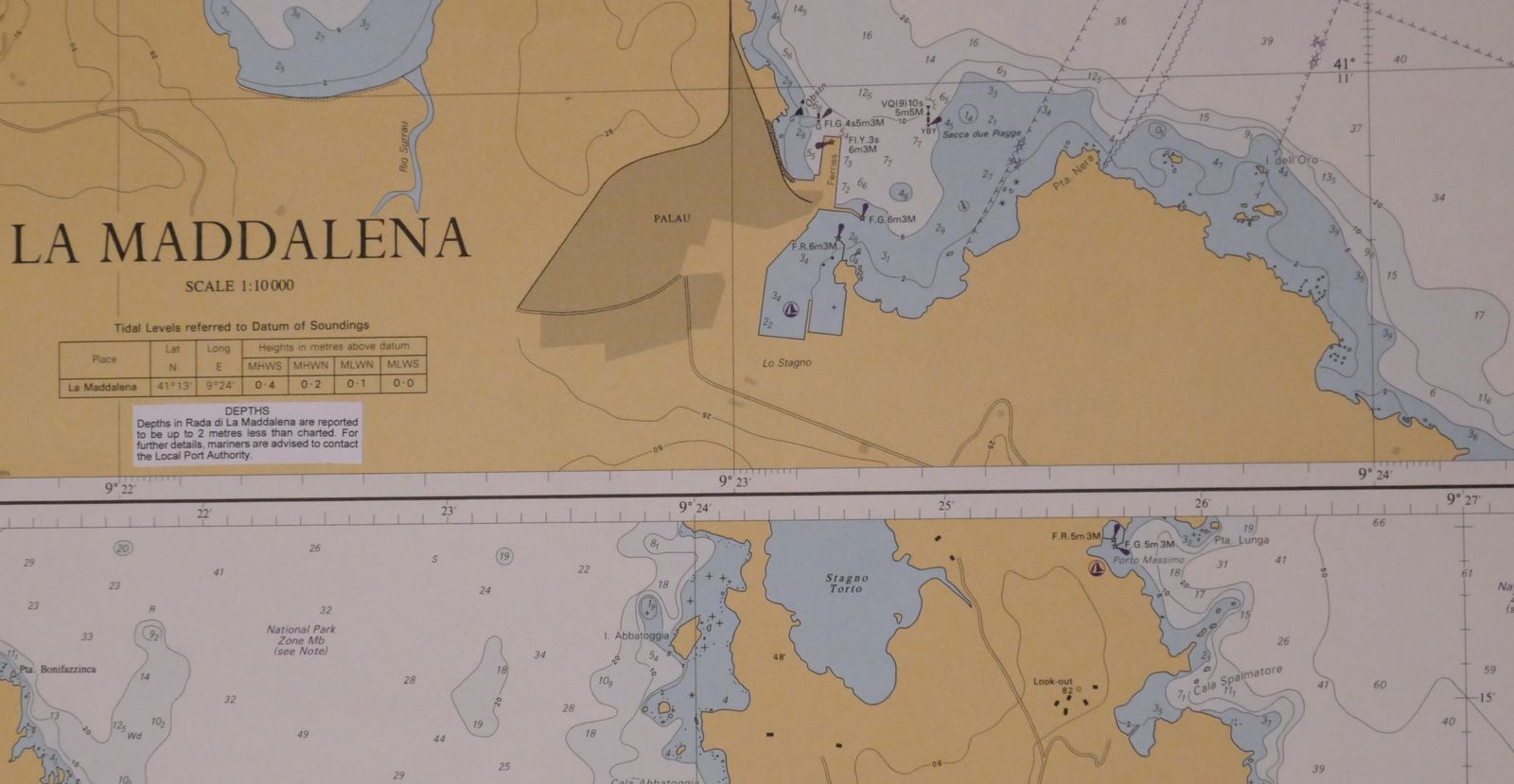 Nautical Chart Sardinia Italy Maddalena 1986 Naval Maritime photo 62.0