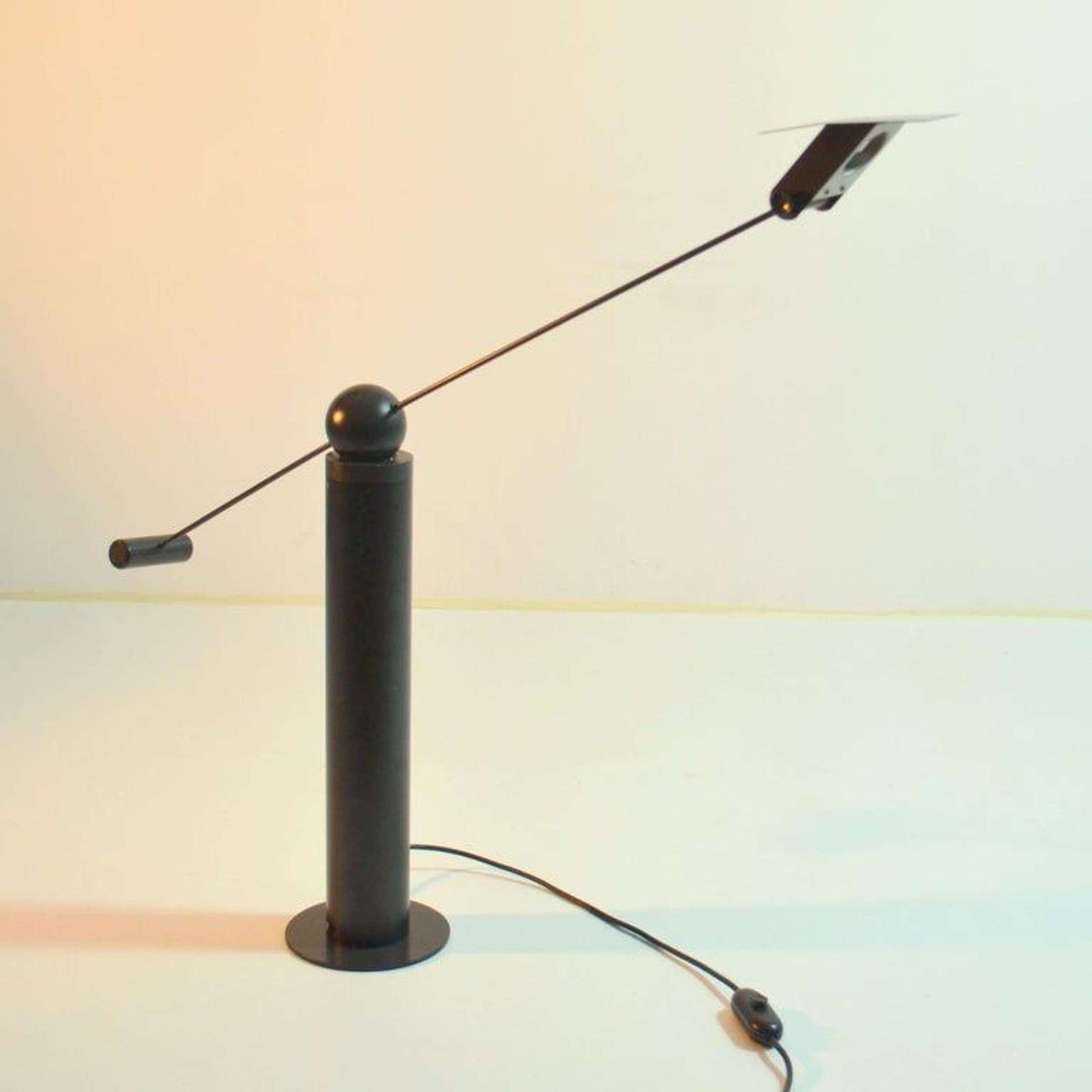 photo for sale Minimalist Counterbalance Black Table Lamp Att. To Swiss Baltensweiter